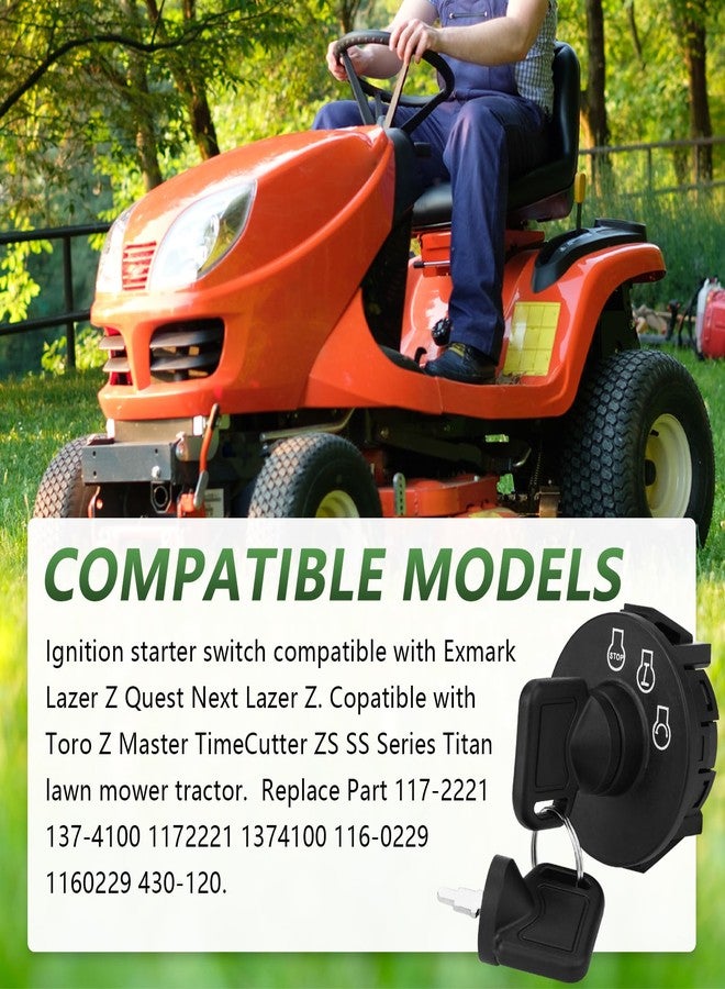 Tecreddy Ignition Switch 3 Postion for ExMark Toro 117-2221 137-4100 Z Master Time Cutter SS ZS Series Titan Lazer Z Quest Next Lazer Z Zoro TurnLawn Mower - Image 5