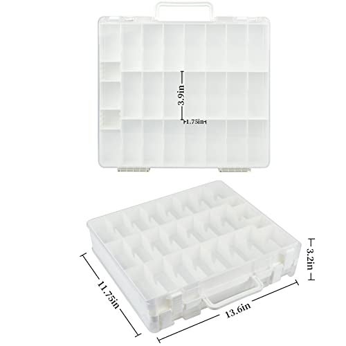 FULLCASE Toys Organizer Storage Compatible with Hot Wheels Car, Container for Matchbox Cars, Mini Toy, Small Dolls, Double Sided Carrying Box for Hotwheels - 48 Compartments (Case Only) White - Image 3