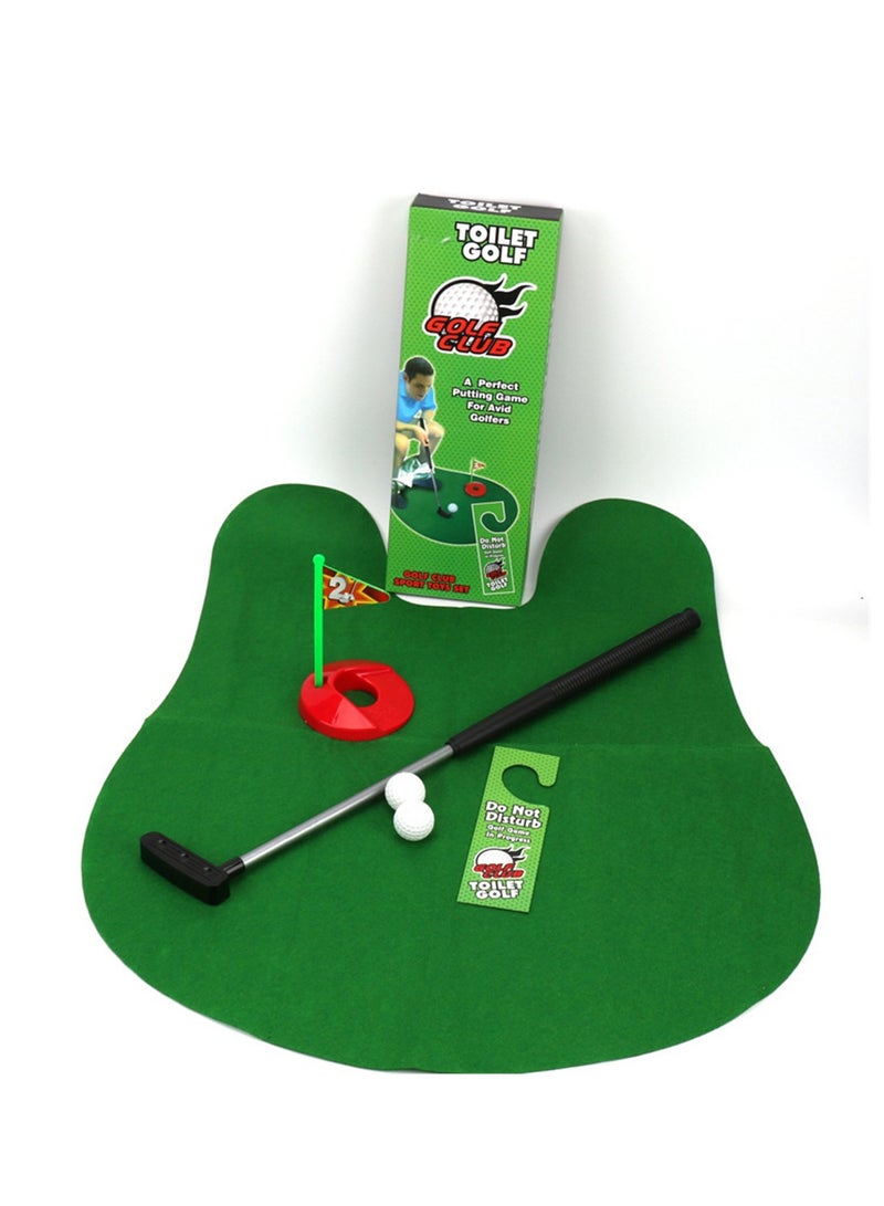 KASTWAVE Toilet Golf Game Set Toilet Golf Toilet Mini Suit Leisure Sports Toy Toilet Golf Potty Time Putter Game Mini Toilet Golf Gift Set Great Toilet Time Funny Gag Gifts for Golfer 6 Piece Set - Image 1