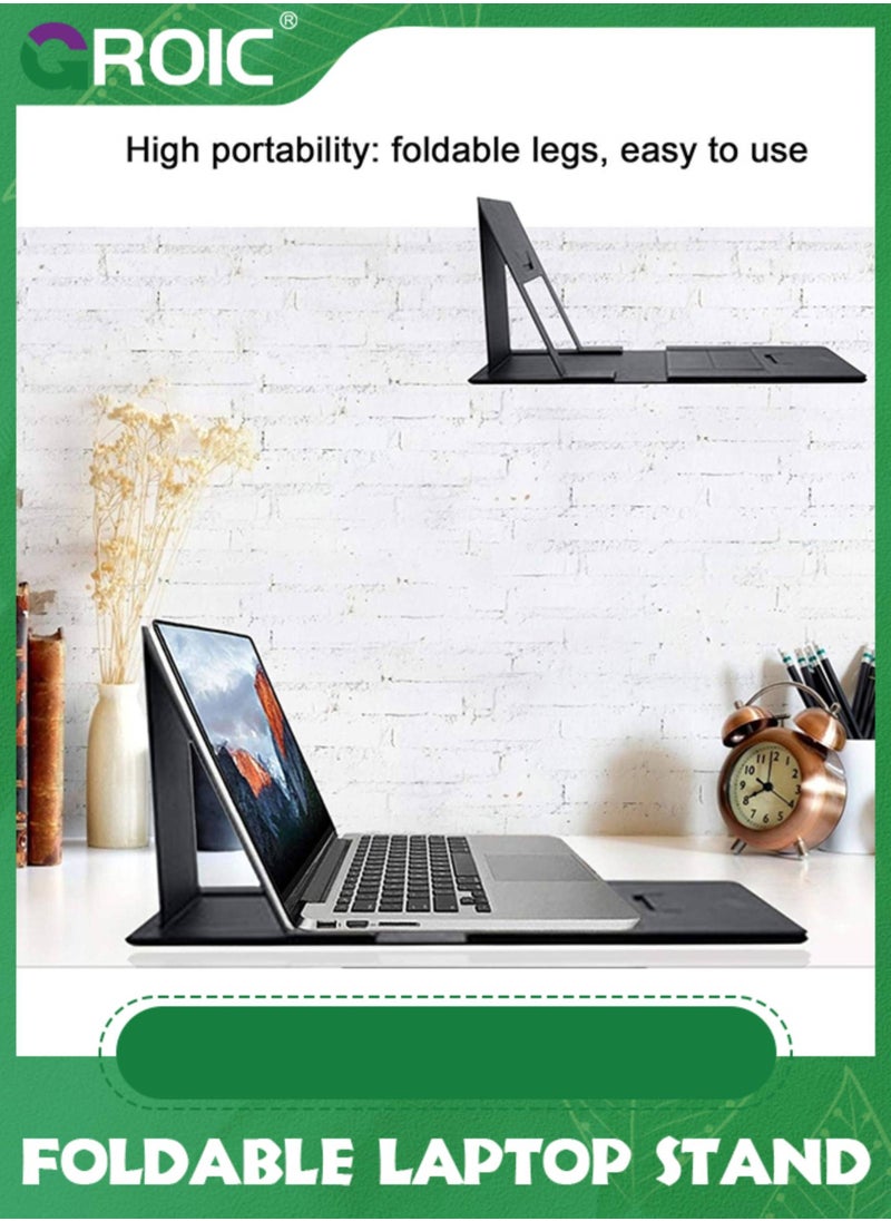 Foldable Laptop Desk Bed Desk, Laptop Stand Lap Desk Folding Desk Portable Desk Lightweight Mini Table for Study, Travel Desk, Folds in Half with Inner Storage Space