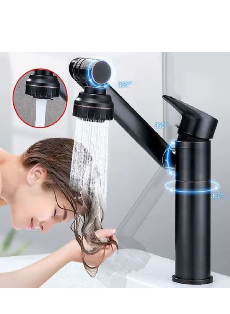 ميكسد 1080 ° مطبخ دوار بالوعة الحنفية حمام خلاط صنبور سطح جبل دفقة دش صنبور  - Image 1