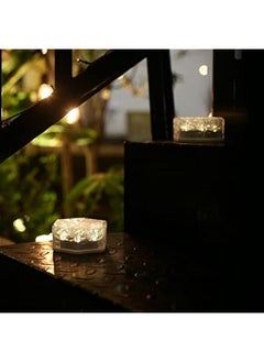 RYNX 2 Solar Outdoor Lights Waterproof Ice Cube Lights Garden Decor Lights Solar Deck Lights Pathway Light LED Landscape Light Outdoor Lights for Patio Porch Backyard Lawn PoolCold White  - Image 5