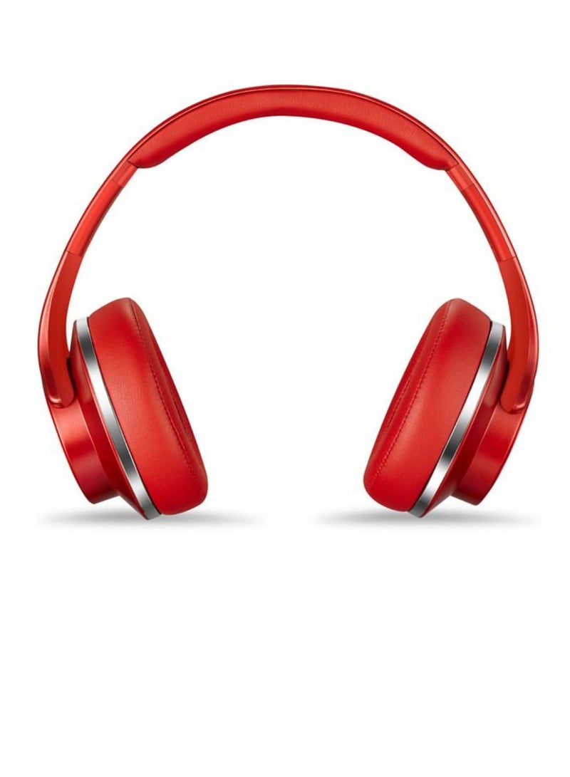 سودو سماعات رأس بلوتوث فوق الأذن مع ميكروفون باللون الأحمر - Image 5