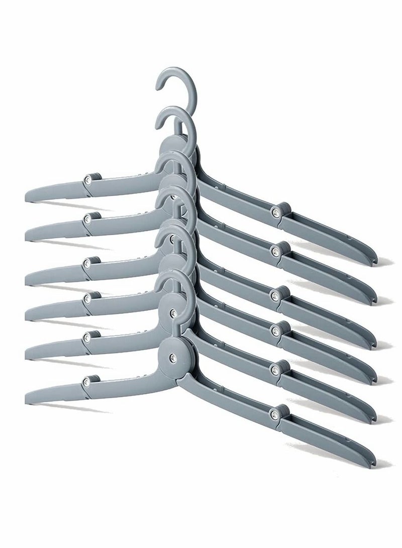SYOSI Portable Collapsible Hanger, 6 Pcs Hanging Travel Clothing Hangers, Folding Anti-Slip Design Plastic Hanger for Travelling, Camping, Holiday, Space Saving - Image 1