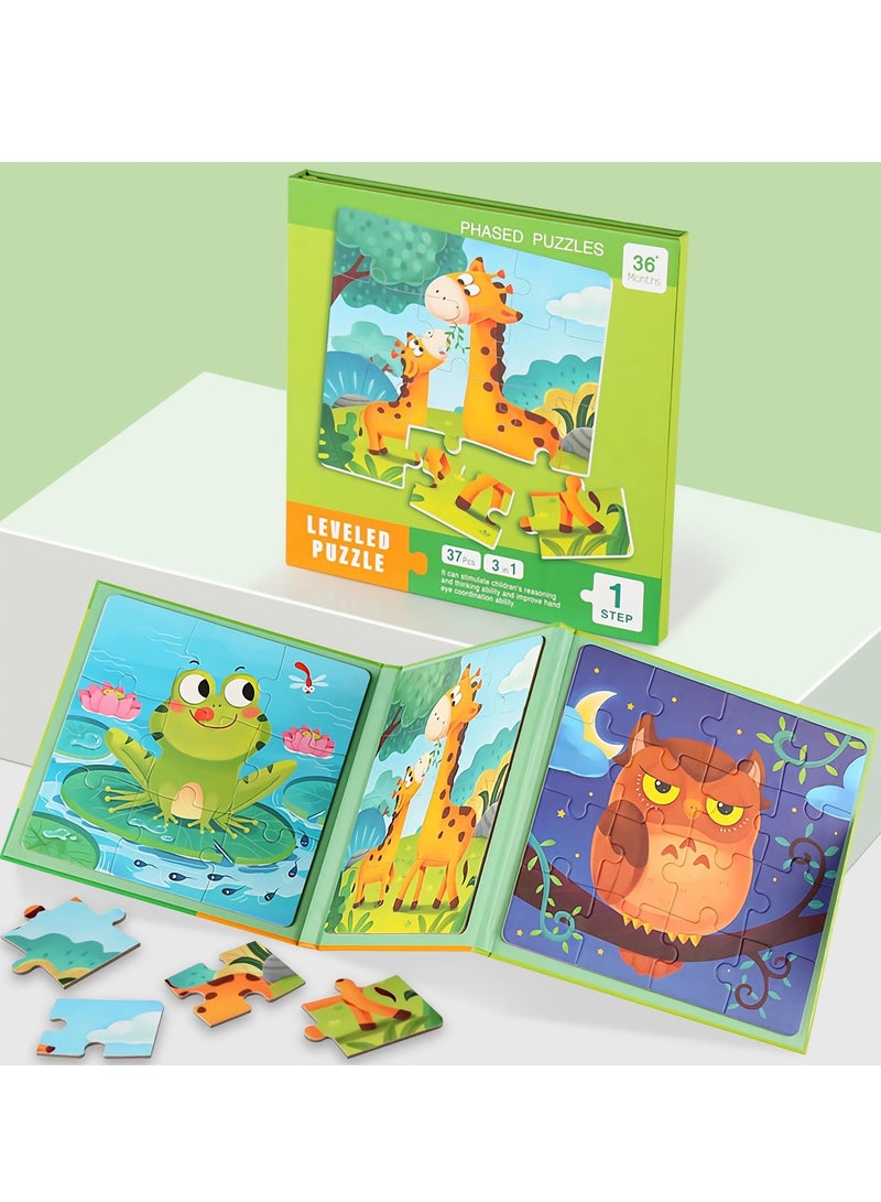 دوركو لغز اللغز المغناطيسي 3 حزمة لغز اللغز للأطفال، التعلم المبكر للأطفال والألعاب التعليمية، التعلم قبل المدرسة مغناطيس لعبة هدية لرحلة الطريق - Image 1