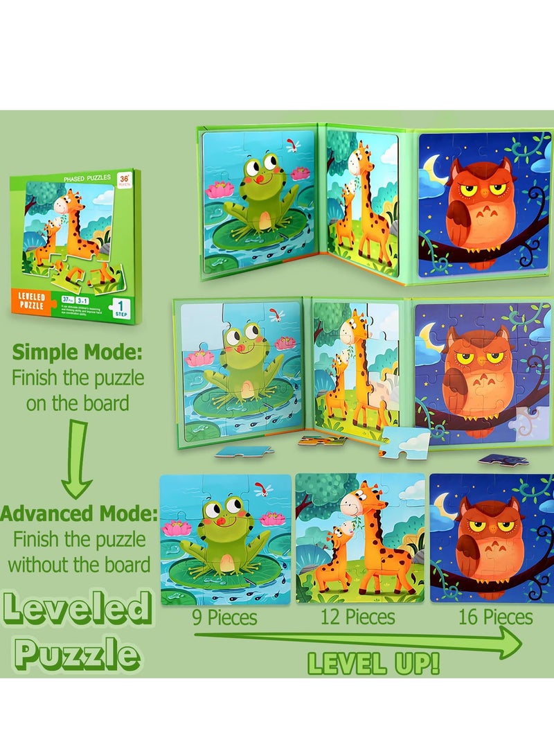 دوركو لغز اللغز المغناطيسي 3 حزمة لغز اللغز للأطفال، التعلم المبكر للأطفال والألعاب التعليمية، التعلم قبل المدرسة مغناطيس لعبة هدية لرحلة الطريق - Image 3