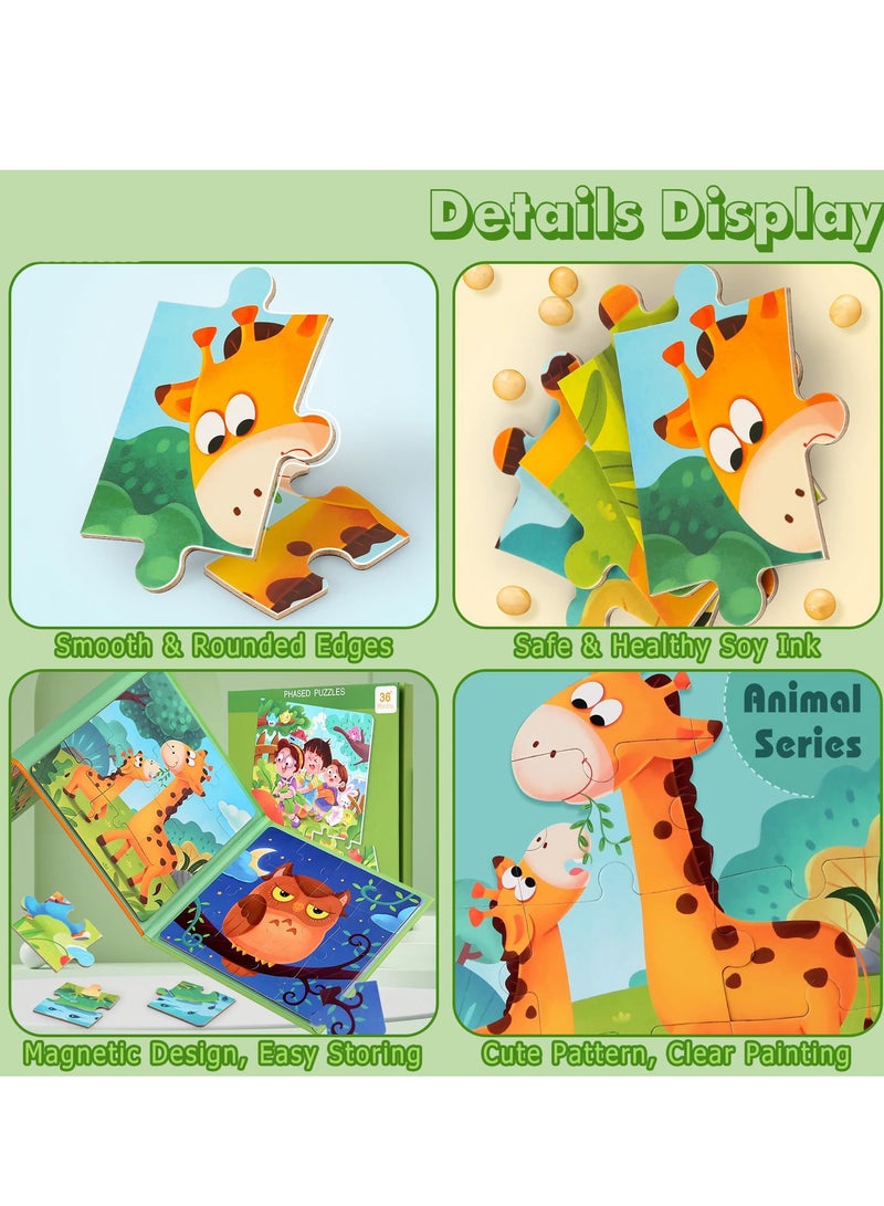 دوركو لغز اللغز المغناطيسي 3 حزمة لغز اللغز للأطفال، التعلم المبكر للأطفال والألعاب التعليمية، التعلم قبل المدرسة مغناطيس لعبة هدية لرحلة الطريق - Image 5