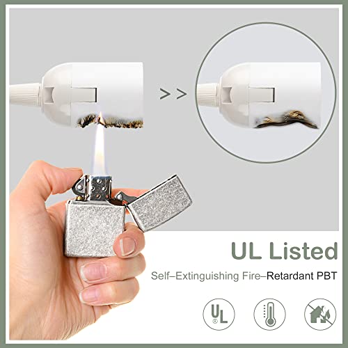 JACKYLED Extension Hanging Lantern Cord Cable UL 12Ft E26 E27 Socket On/Off Switch Plug in Pendant Lighting for Kitchen Bedroom Plant Growth Light - Image 5