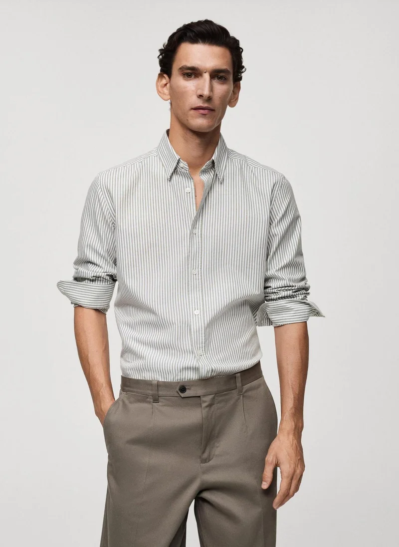 مانجو مان قميص كوداك بأكمام طويلة وقصة عادية