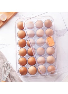Clear Acrylic Egg Holder Basket Durable Egg Container with Lid Stackable Egg Tray for Refrigerator Kitchen Home Organization for 24 Eggs Pack of 1