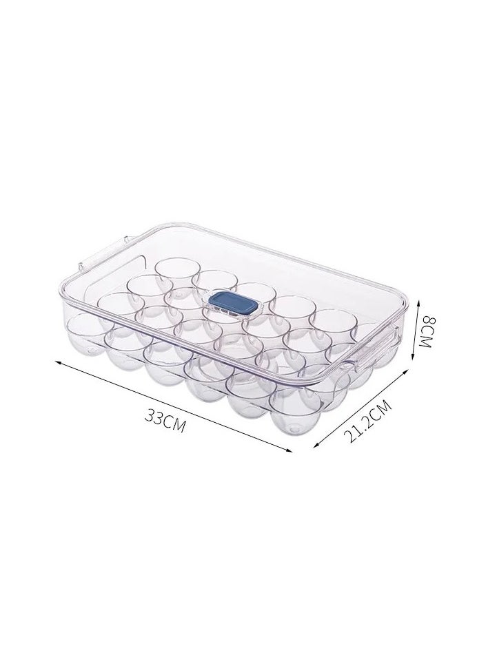 VIO - Clear Acrylic Egg Holder Basket Durable Egg Container with Lid Stackable Egg Tray for Refrigerator Kitchen Home Organization for 24 Eggs Pack of 1 - Image 1