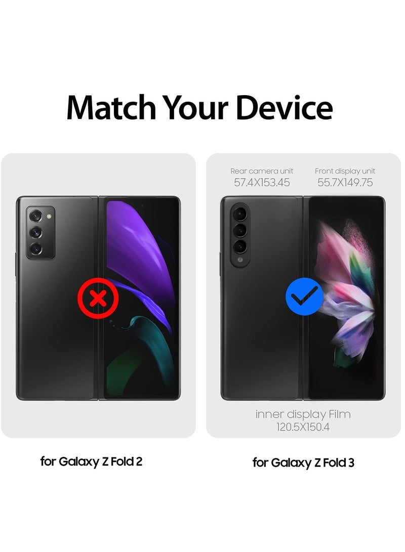 DUSALA 3 In 1 Screen Protector for Galaxy Z FOLD 3 Screen Protector film, Soft HD Clear Anti-Scratch Bubble-Free Full Coverage Screen front & back Protector Film for Galaxy Z FOLD 3 2021 - Image 2