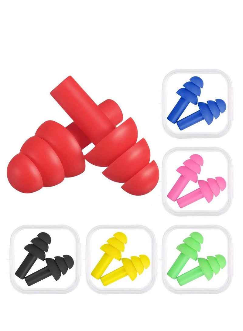 Oasisgalore Silicone Swimming Ear Plugs for Adult Kids, Assorted Colors, 6 Pairs  - Image 1