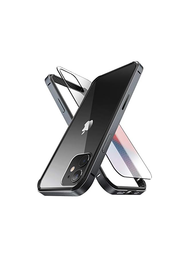 SUPCASE Unicorn Beetle Edge Series Case Designed for iPhone 12 / iPhone 12 Pro (2020 Release) 6.1 Inch, Slim Metal Frame Case with TPU Inner Bumper & Transparen Back (Black) - Image 1