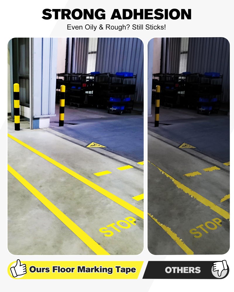 Avery Dennison Floor Marking Tape, 2 Inch x 108 Ft Yellow Caution Tape, 1 Rolls Heavy Duty Safety Tape for Indoor & Outdoor, High Adhesion & Durable | Warehouse, Factory, Parking, Retail - Image 2