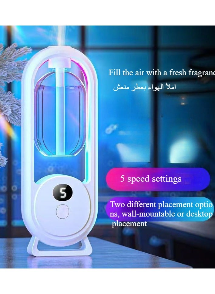 keloray جهاز توزيع الروائح القابل لإعادة الشحن - جهاز توزيع زيت أساسي سعة 50 مل مع 5 أوضاع رذاذ، يمكن تركيبه على الحائط أو وضعه على المكتب، مرطب هواء هادئ بالموجات فوق الصوتية لرائحة المنزل، المكتب، اليوغا، السبا - Image 3