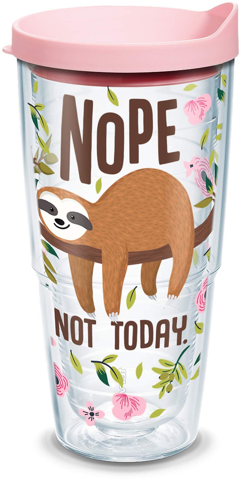 TERVIS Tervis Sloth Nope Not Today Made in USA Double Walled Insulated Tumbler Travel Cup Keeps Drinks Cold & Hot  24oz  Classic  - Image 1