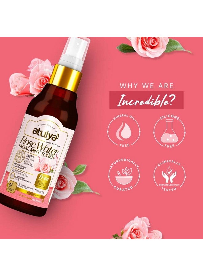 atulya Rose Water Facial Mist Toner Toner For Hydrating & Fresh Skin Rose Toner For Open Pores Mineral Oil & Silicone Free Suitable For All Skin Types 150Ml - Image 5