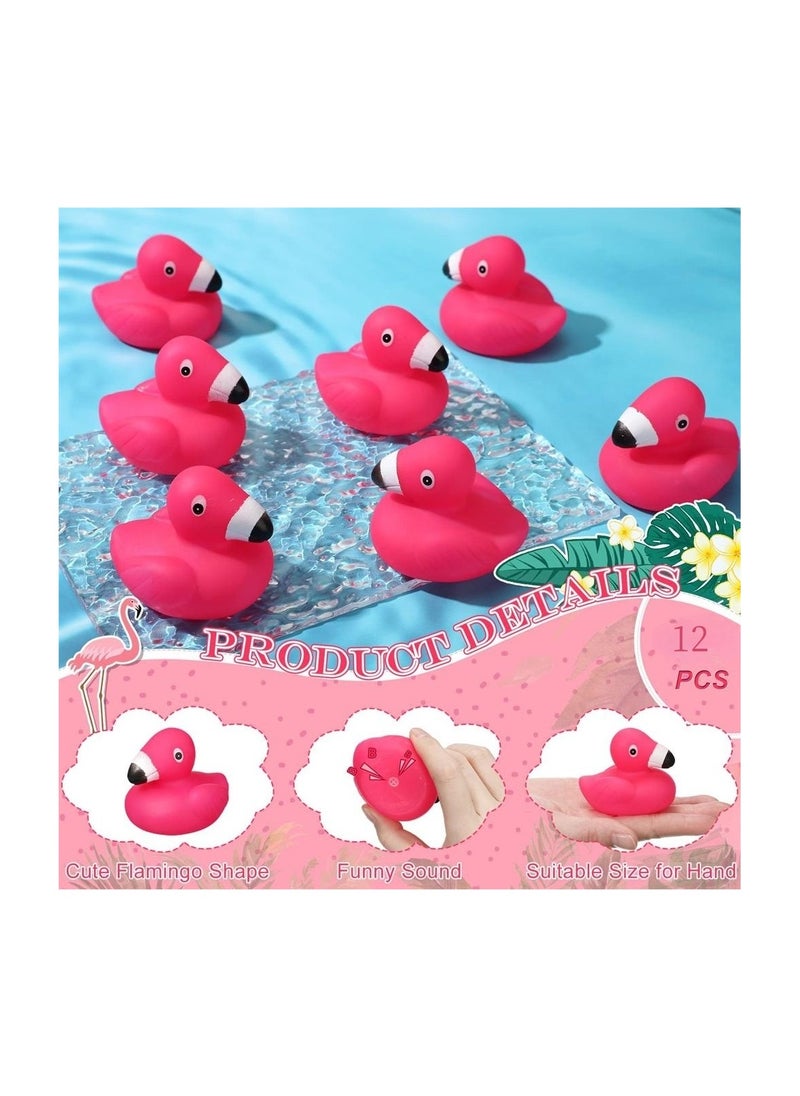 SYOSI - 12 Pcs Bulk Pink Flamingos Bath Toys for Shower Party Favors Decoration - Image 1