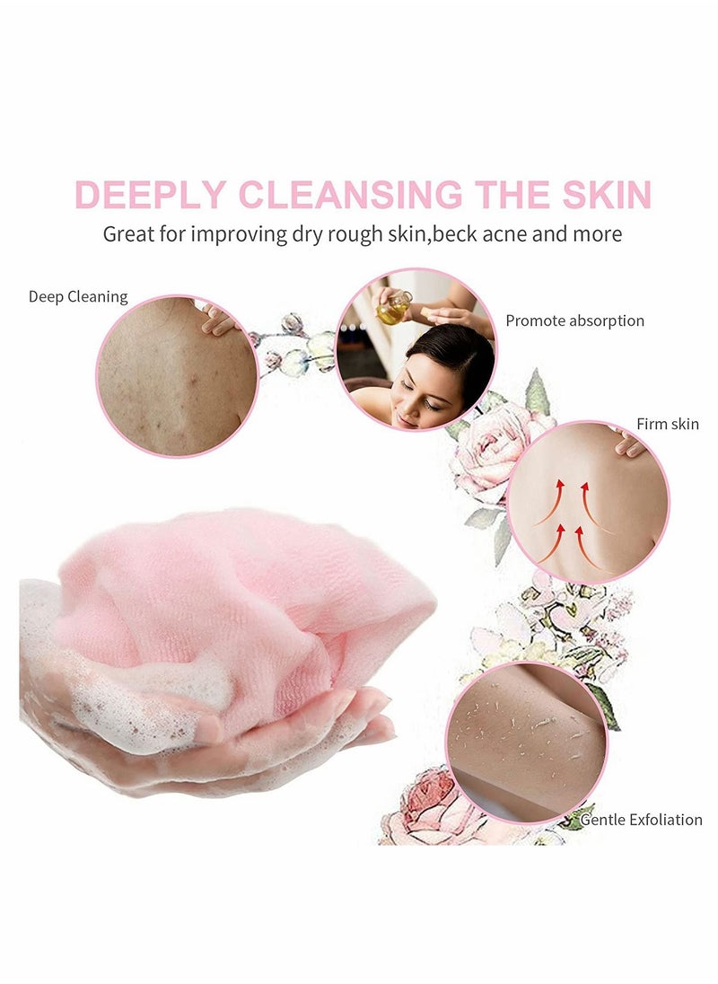 Excefore Bath Washcloth, Exfoliating Washcloth Towel 4PCS, Washcloth Nylon Beauty Skin Bath Wash Towel Sponge, Back Scrubber Washer for Shower, Body Scrub Rag Brush Loofah Exfoliator for Body Exfoliation  - Image 2