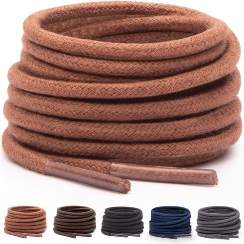 Miscly Shoe Laces for Dress Shoes - Round Oxford Shoelaces for Men - Multiple Lengths and Colors Available - Brown, 40″ (102 CM) - Image 1