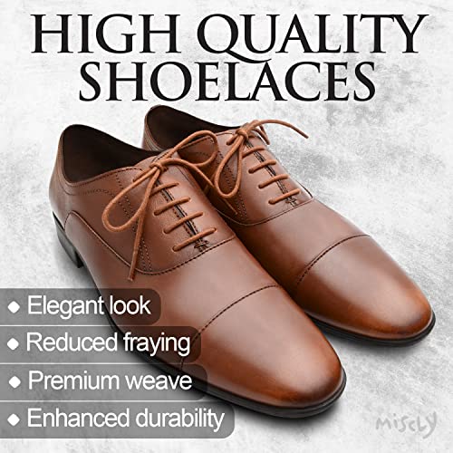 Miscly Shoe Laces for Dress Shoes - Round Oxford Shoelaces for Men - Multiple Lengths and Colors Available - Brown, 40″ (102 CM) - Image 5