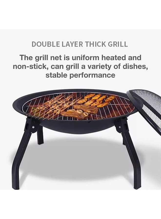 كادي ون موقد نار مع غطاء شبكي للرحلات و التخييم ، شواية فحم قابلة للطي مناسبة للاستخدام الداخلي و الخارجي - Image 3