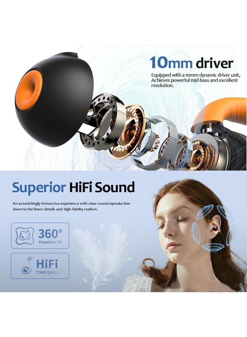 Bone Conduction Headphones, Wireless Bluetooth 5.3 Running Headphones, Bluetooth Bone Conduction Earbuds, Bone Conduction Headphones with LED Display Charging Case for Driving, Home, Office - Image 2