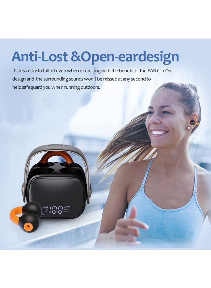 Bone Conduction Headphones, Wireless Bluetooth 5.3 Running Headphones, Bluetooth Bone Conduction Earbuds, Bone Conduction Headphones with LED Display Charging Case for Driving, Home, Office - Image 4