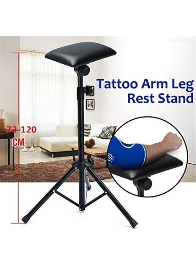 klarako - Tattoo Armrest, Adjustable Height and Angle Tattoo Workstation Arm Rest Tattoo Stand Soft Sponge Pad PU Leather Tattoo Arm Leg Armrest for Studio Salon Tattoo (Tripod Stand) - Image 1