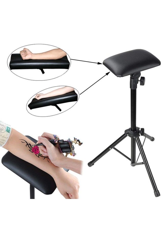 klarako - Tattoo Armrest, Adjustable Height and Angle Tattoo Workstation Arm Rest Tattoo Stand Soft Sponge Pad PU Leather Tattoo Arm Leg Armrest for Studio Salon Tattoo (Tripod Stand) - Image 1