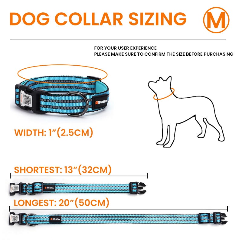 ilFindYou Reflective Dog Collar with QR Code Tag, Personalized Dog Collar, Safety Night Visibility, Anti-Loss Function (Blue, Medium) - Image 4