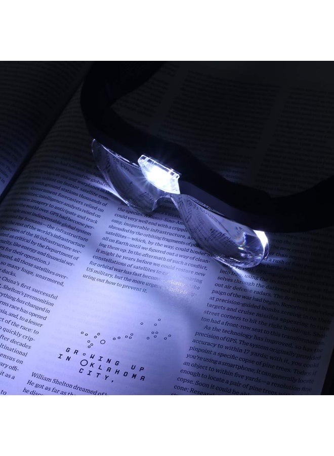 Head Magnifier Glasses with 2 LED Lights USB Charging Magnifying Eyeglasses for Reading Jewelry Craft Watch Repair Hobby, Detachable Lenses 1.5X, 2.5X, 3.5X,5X - Image 3