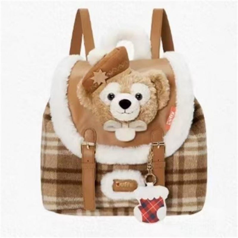 Winter New Duffy Christmas Backpack Plush Backpack School Bag Large Capacity - Image 1