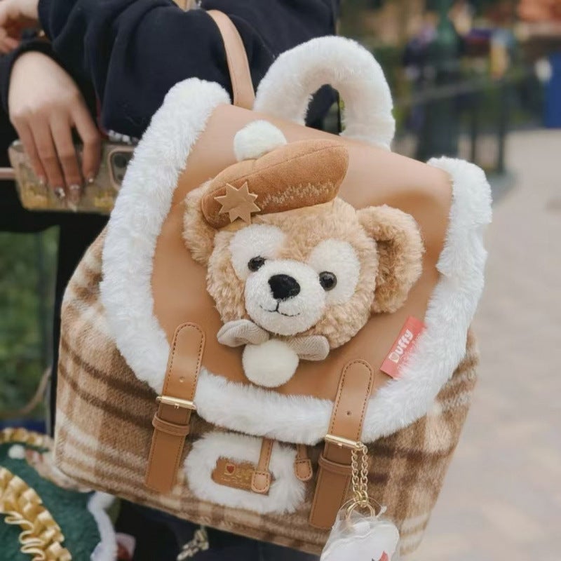 Winter New Duffy Christmas Backpack Plush Backpack School Bag Large Capacity - Image 3