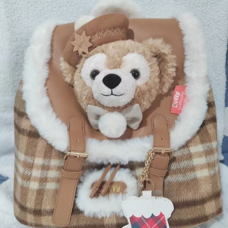 Winter New Duffy Christmas Backpack Plush Backpack School Bag Large Capacity - Image 4