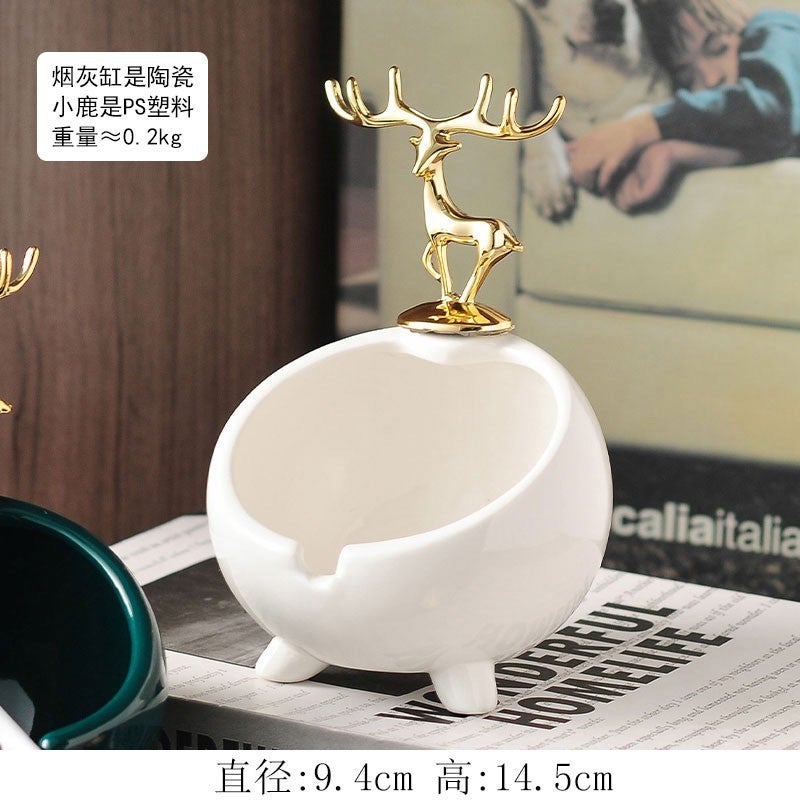 Factory Ashtray Anti-Fly Ash Ceramic Creative Room Living Room Office Desktop Home Coffee Table Decoration - Image 1