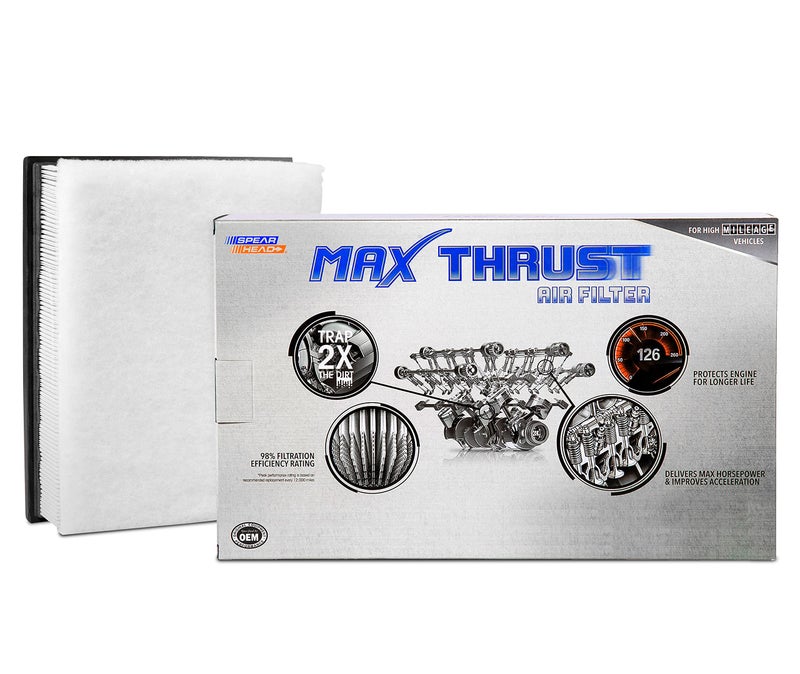 Spearhead MPG Defense Max Thrust Engine Air Filter For All Mileage Vehicles Fits Like OEM Restores MPG Acceleration MT480
