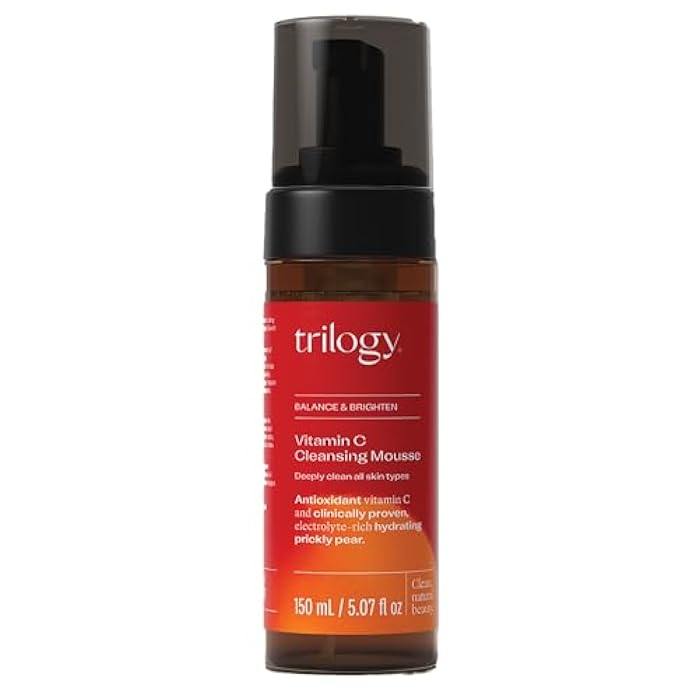Trilogy Vitamin C Cleansing Mousse, Antioxidant Balancing Facial Cleanser, 150mL - Image 1