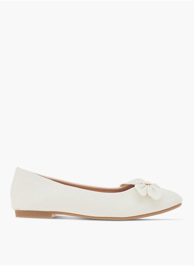 Flora Bella By Shoexpress Girls Bow Detail Ballerina With Slip On Closure  - Image 3