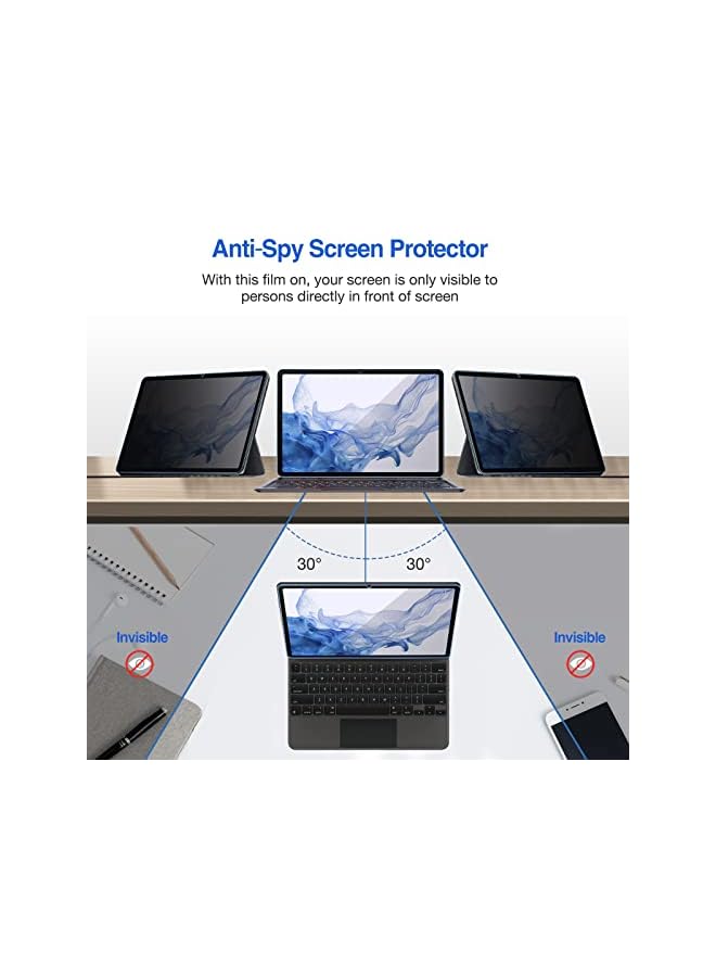 Procases Privacy Screen Protector For 11 Inch Galaxy Tab S8 2022 (X700 / X706) / Galaxy Tab S7 2020 (T870 / T875 / T878), Anti-Spy Tempered Glass Screen Film Guard - Image 2