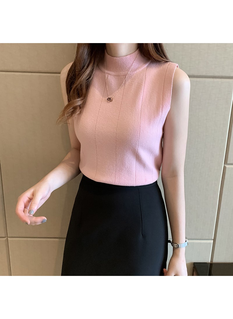 Generic Trendy Cotton Knitvest Sleeveless Top Base Tank Spring Summer 2024 New Ice Silk 13 Colors Official Website Graphic Activity Pink 