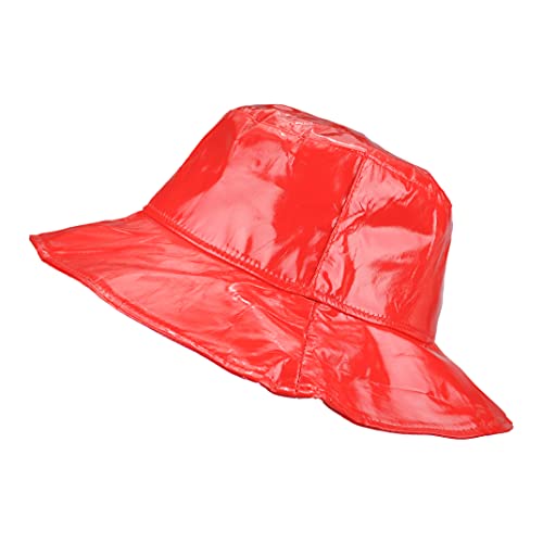 Toutacoo, Wide-Brimmed Vinyl Rain Hat Red - Image 1