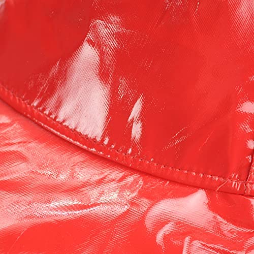 Toutacoo, Wide-Brimmed Vinyl Rain Hat Red - Image 3