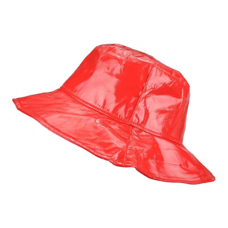 Toutacoo, Wide-Brimmed Vinyl Rain Hat Red - Image 5