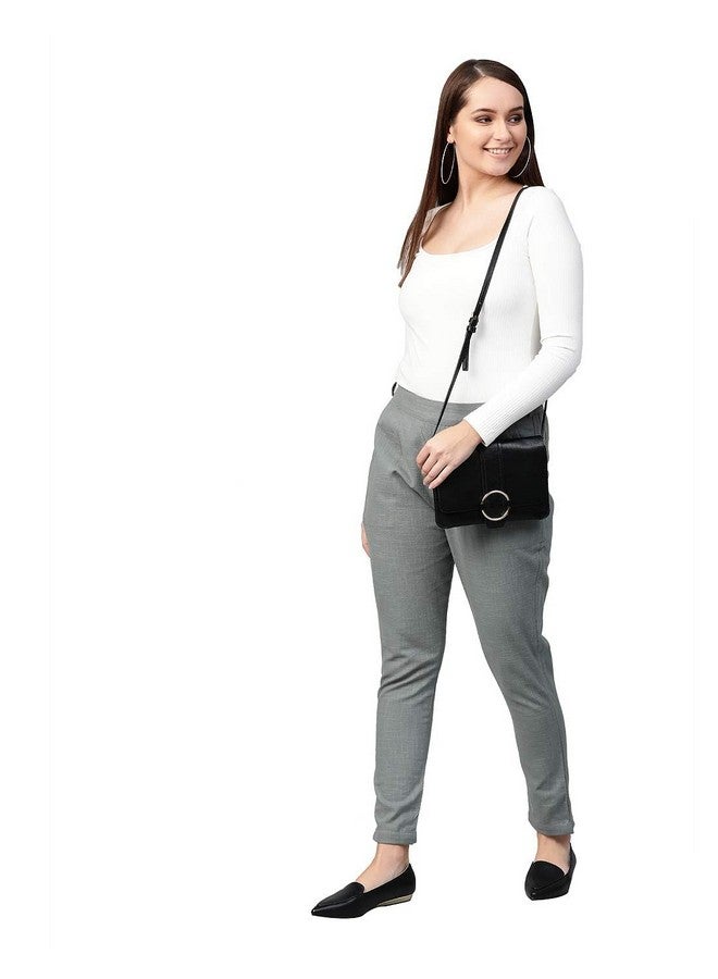 Yash Gallery Yash Gallery Women's Pluse Size Solid Cotton Slub Ankle Length Trouser Pant (Grey, 5XL)  - Image 3