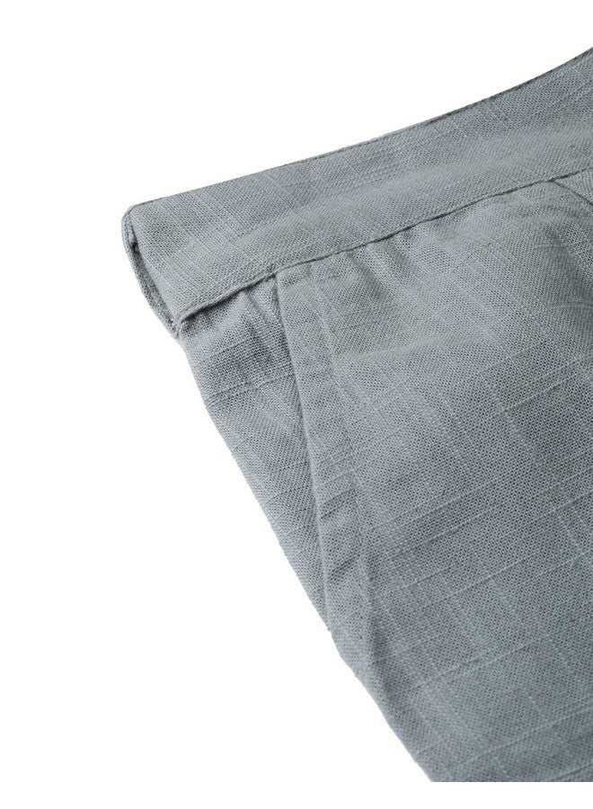 Yash Gallery Yash Gallery Women's Pluse Size Solid Cotton Slub Ankle Length Trouser Pant (Grey, 5XL)  - Image 5