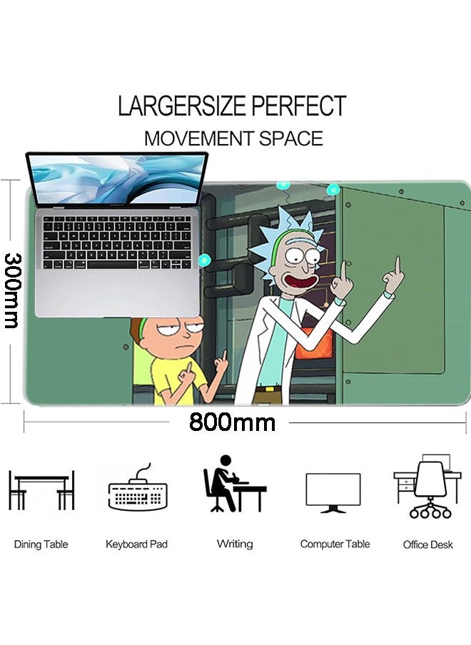 GKK - Large Mouse Pad Extended Gaming Non-Slip Rubber Base Office Desk Keyboard Mouse Pads (300 * 800 * 3mm）Rick and Morty - Image 1