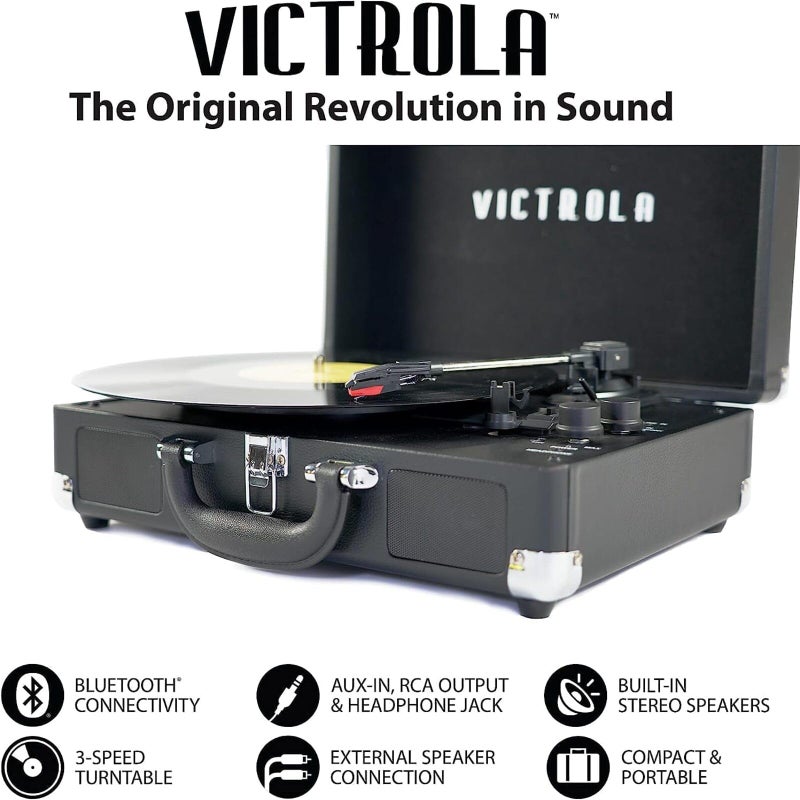 Victrola Journey+ Bluetooth Suitcase Record Player with Matching Record Stand - Image 3