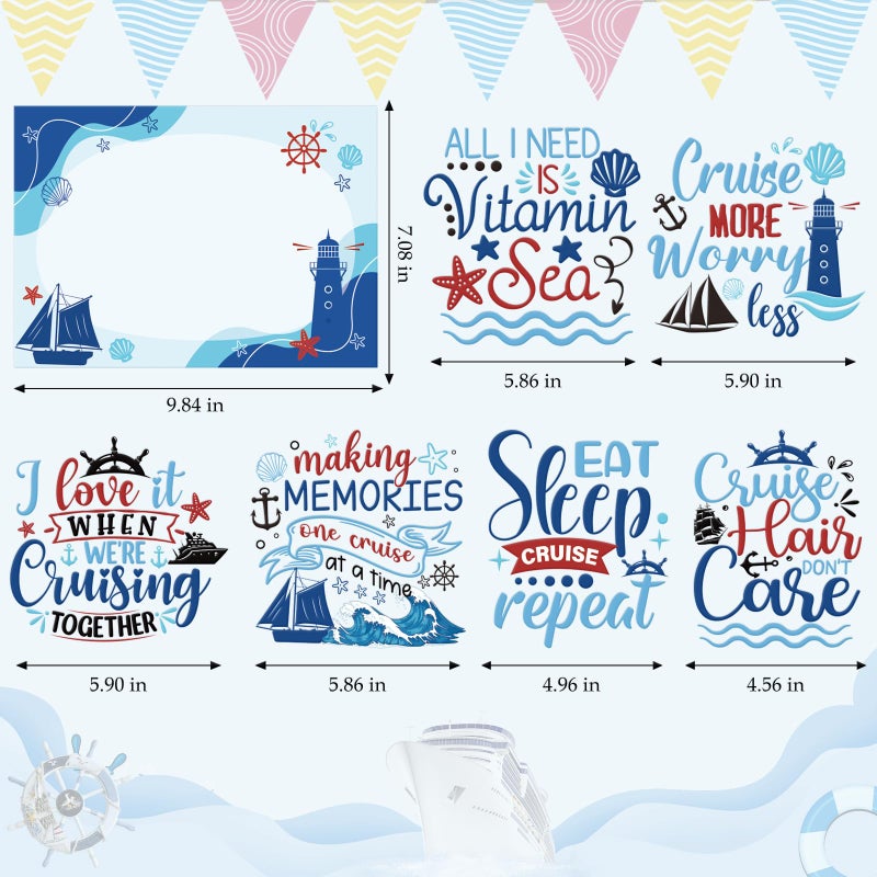 Dazoratix Cruise Door Decorations Magnetic - 7 Pcs Large Ship Cabin Magnets Stickers This Week Funny Carnival Sea Navigation Anchor Decor for Birthday Holiday Stateroom Whiteboard Refrigerator Garage - Image 2